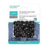 UNIQUE SEWING Double Cap Rivets - 8mm x 4mm 5/16" x 3/16" - 24 pcs